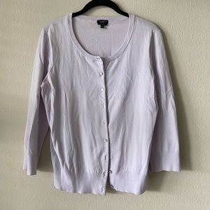 Talbots Lavender Pima Cotton Cardigan, Size S